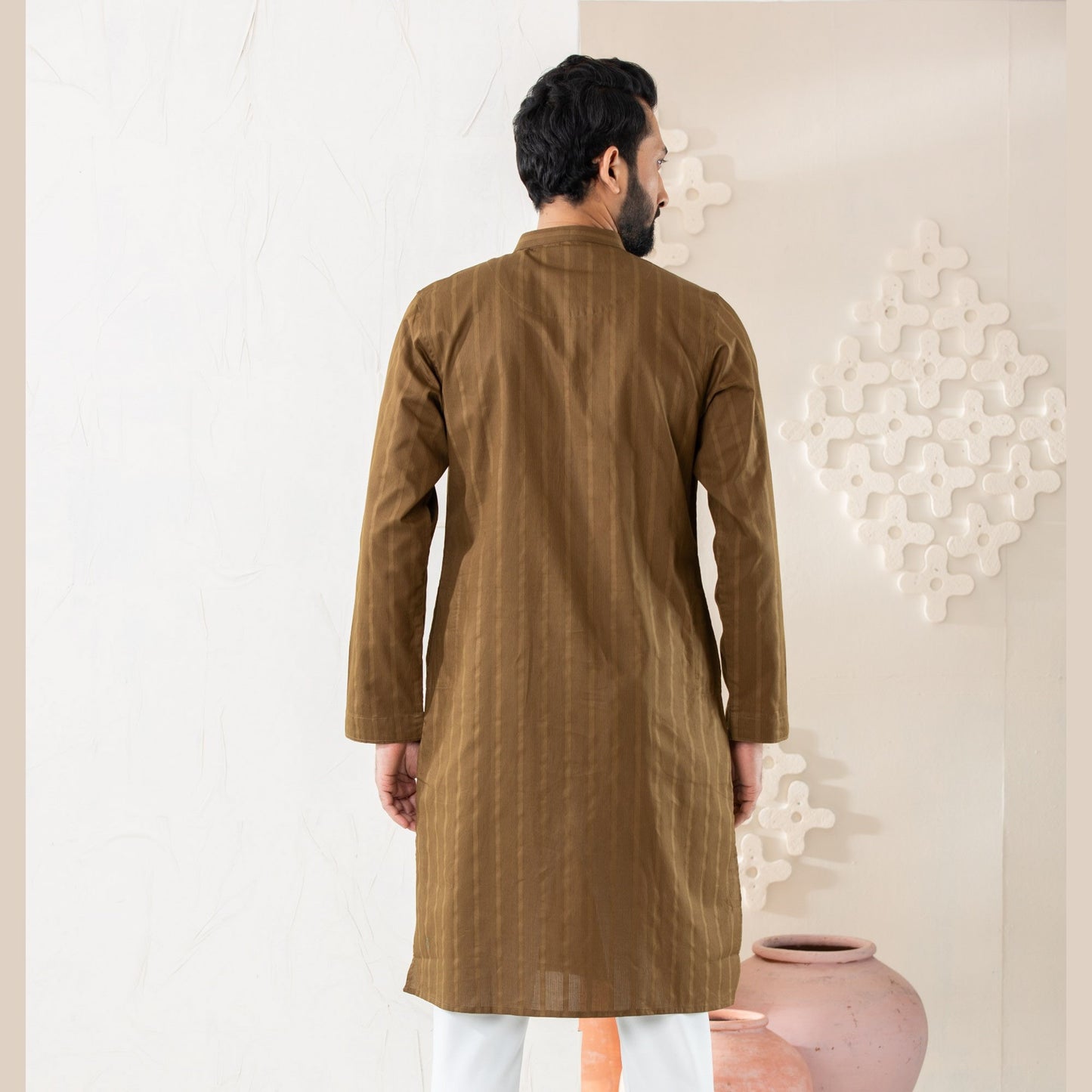 Mens Basic Hazelnut Panjabi