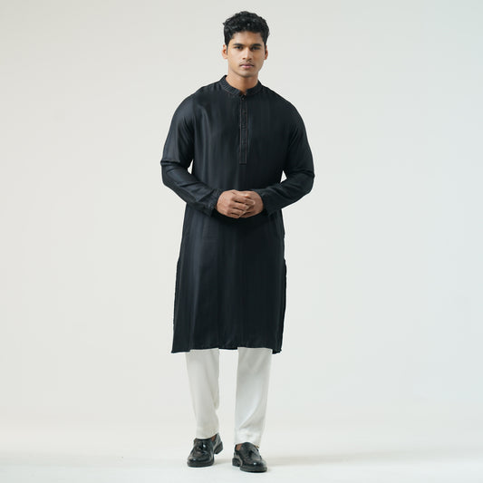 Mens Black Basic Panjabi