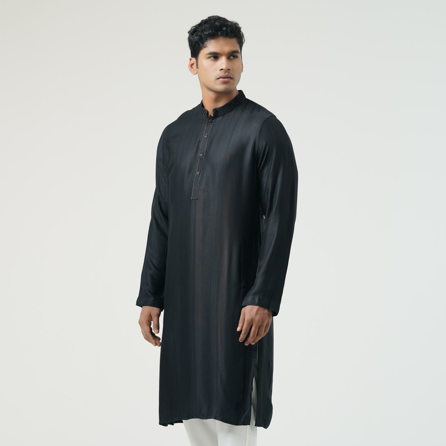 Mens Black Basic Panjabi