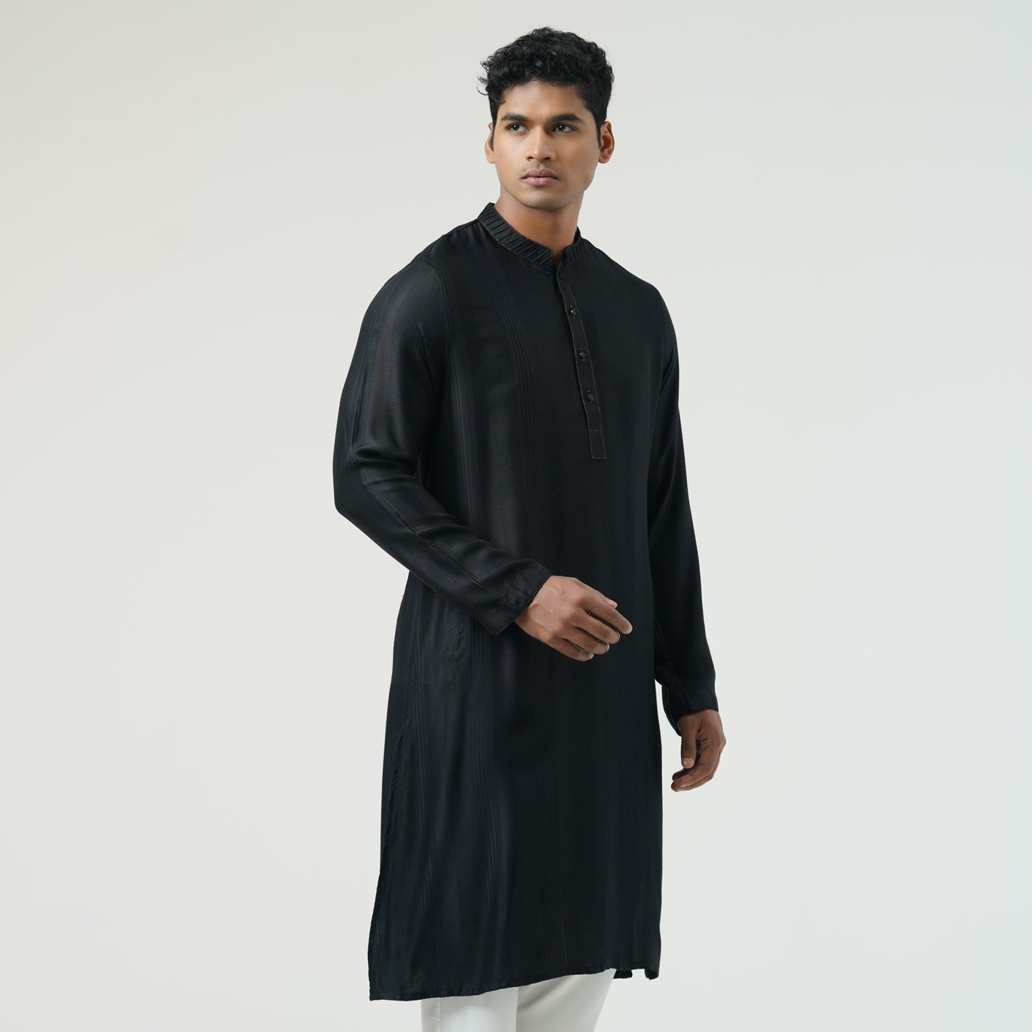 Mens Black Basic Panjabi