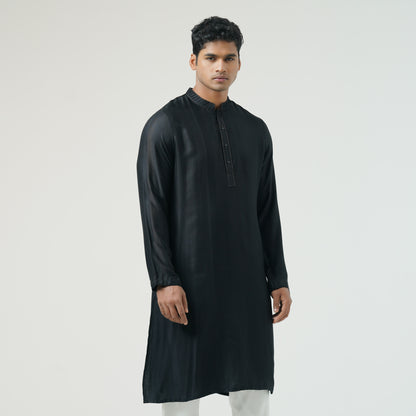 Mens Black Basic Panjabi