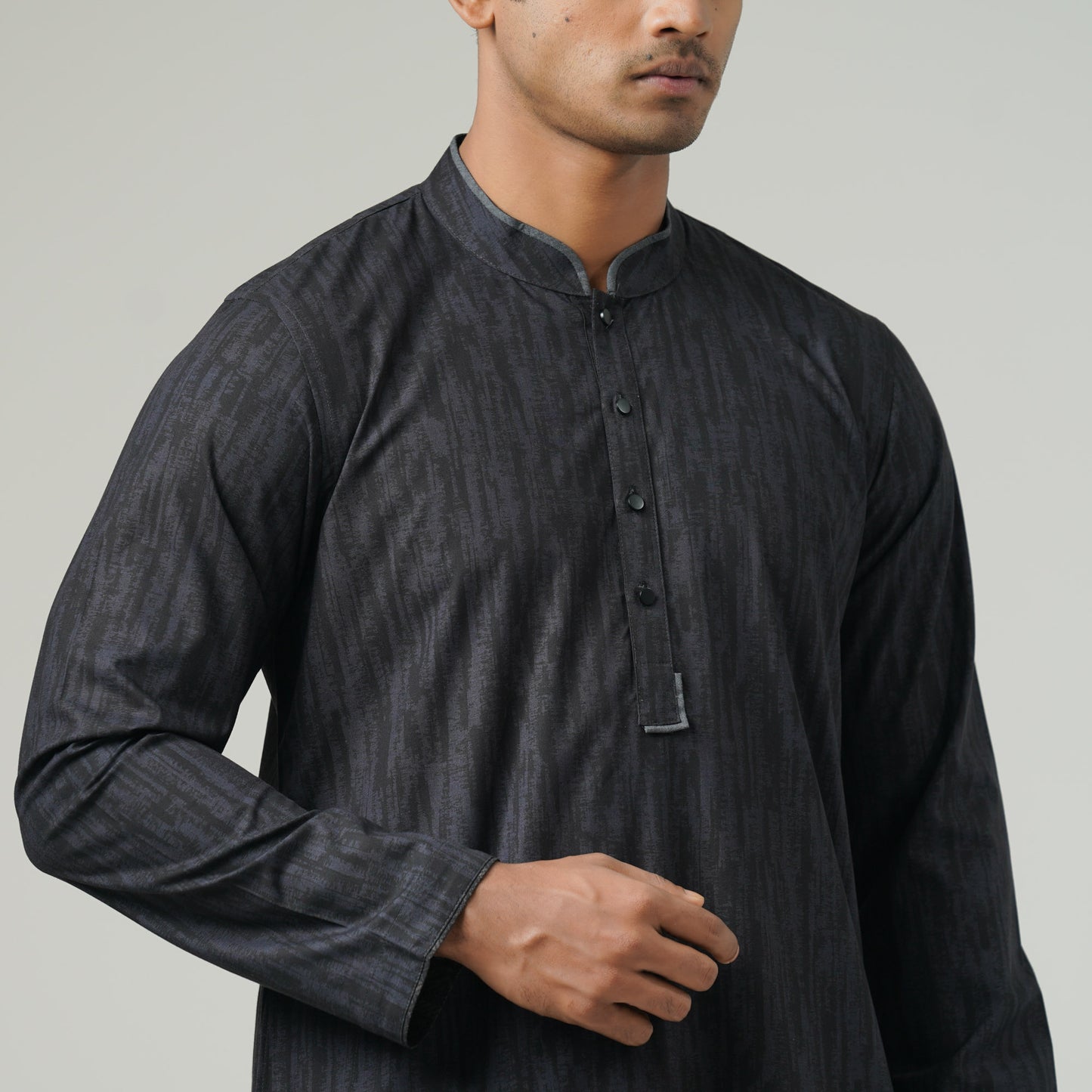 Mens Black Basic Panjabi