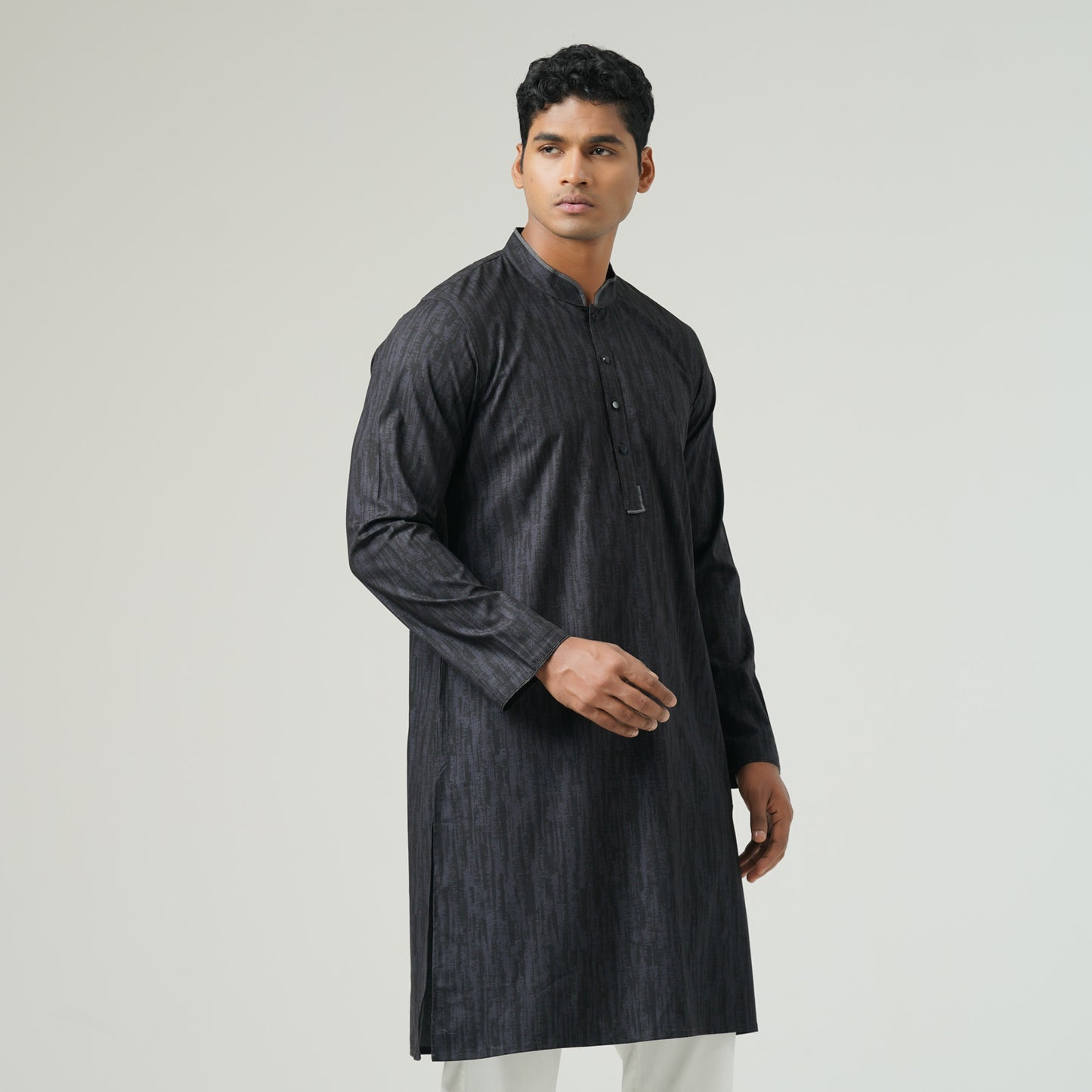 Mens Black Basic Panjabi