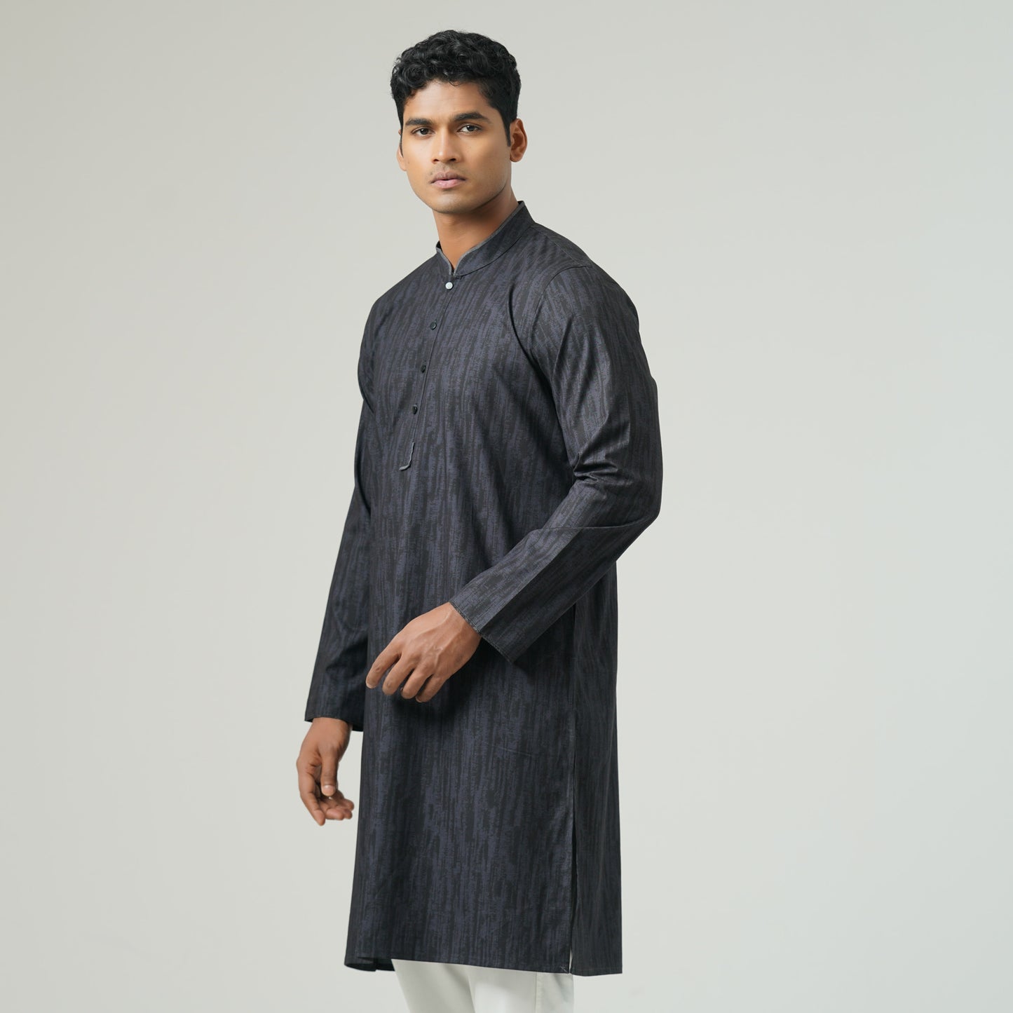 Mens Black Basic Panjabi