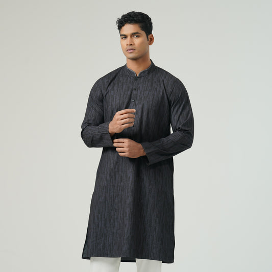 Mens Black Basic Panjabi