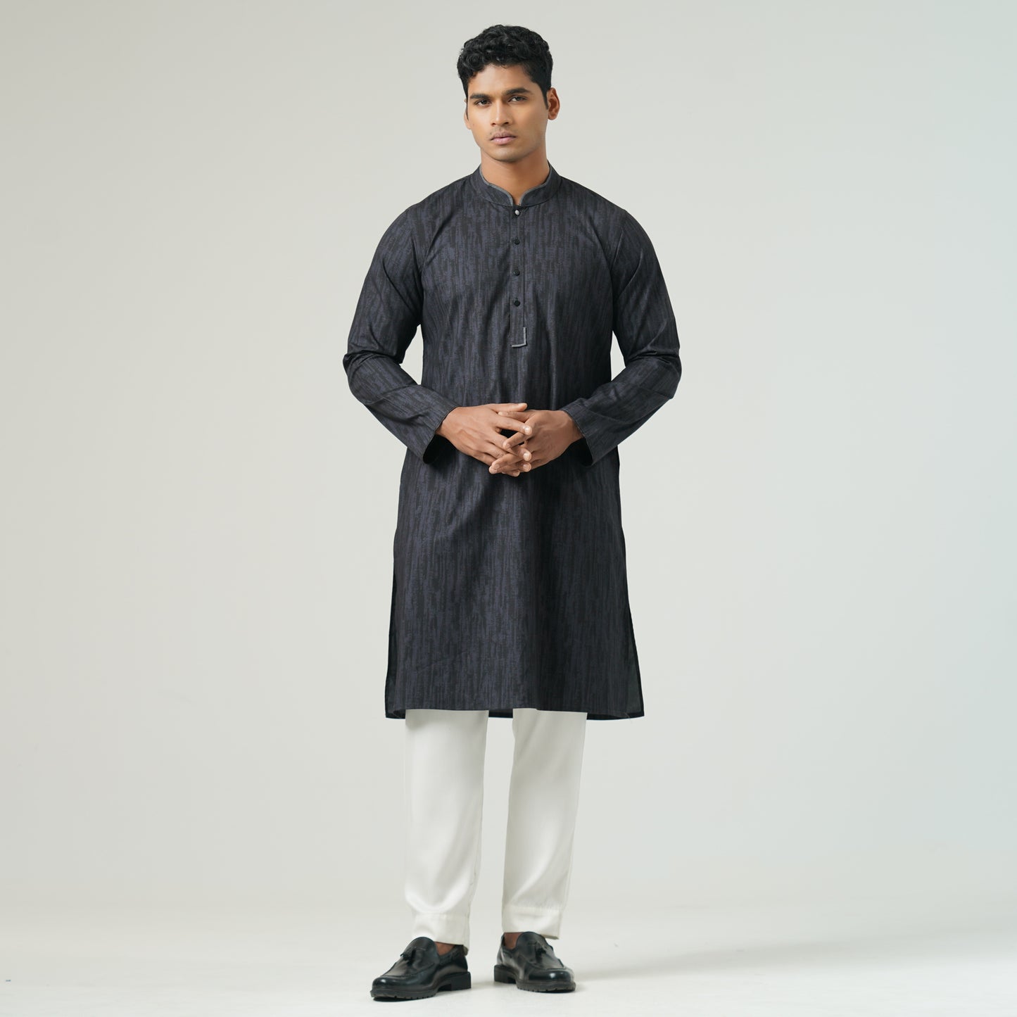 Mens Black Basic Panjabi