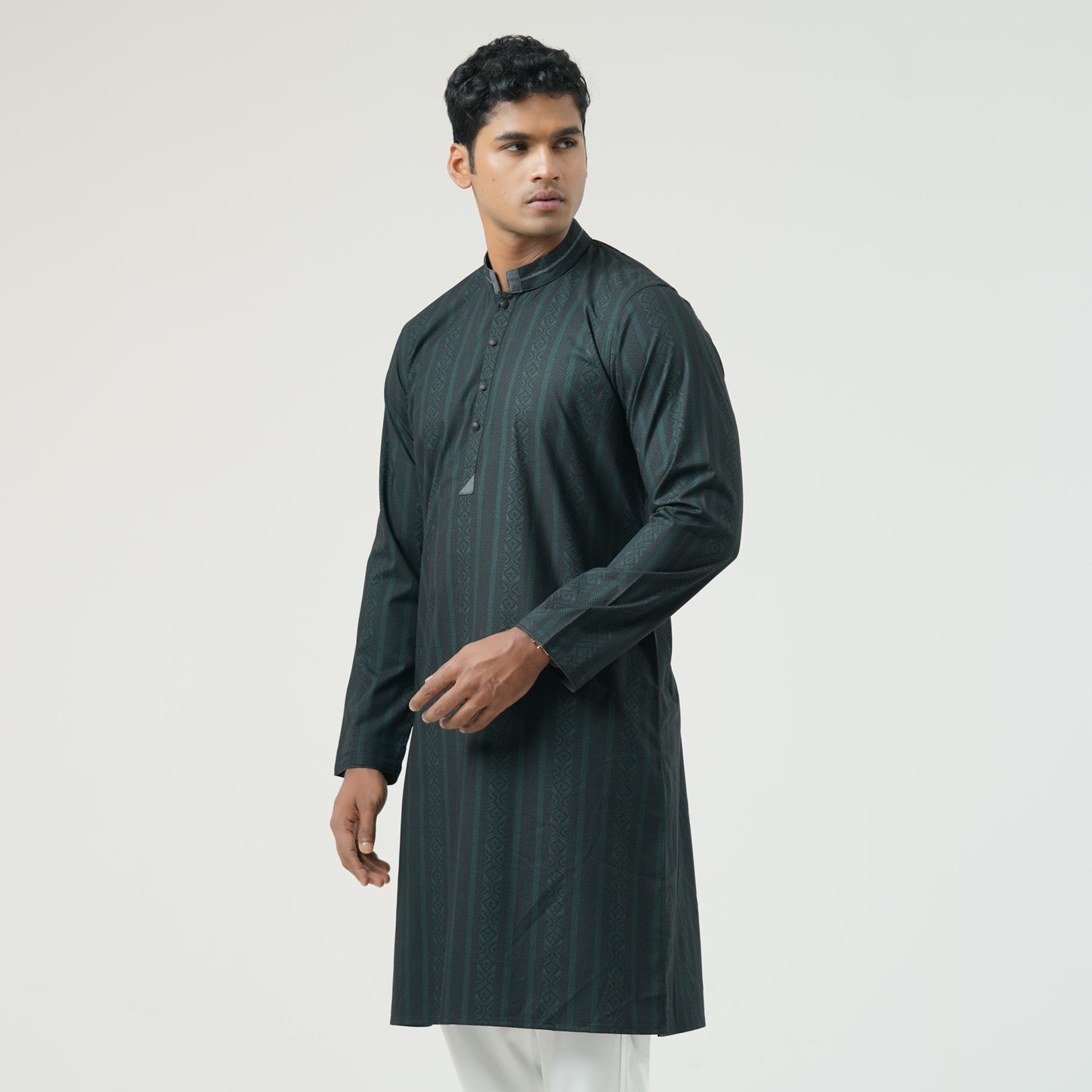 Mens Green Black Panjabi