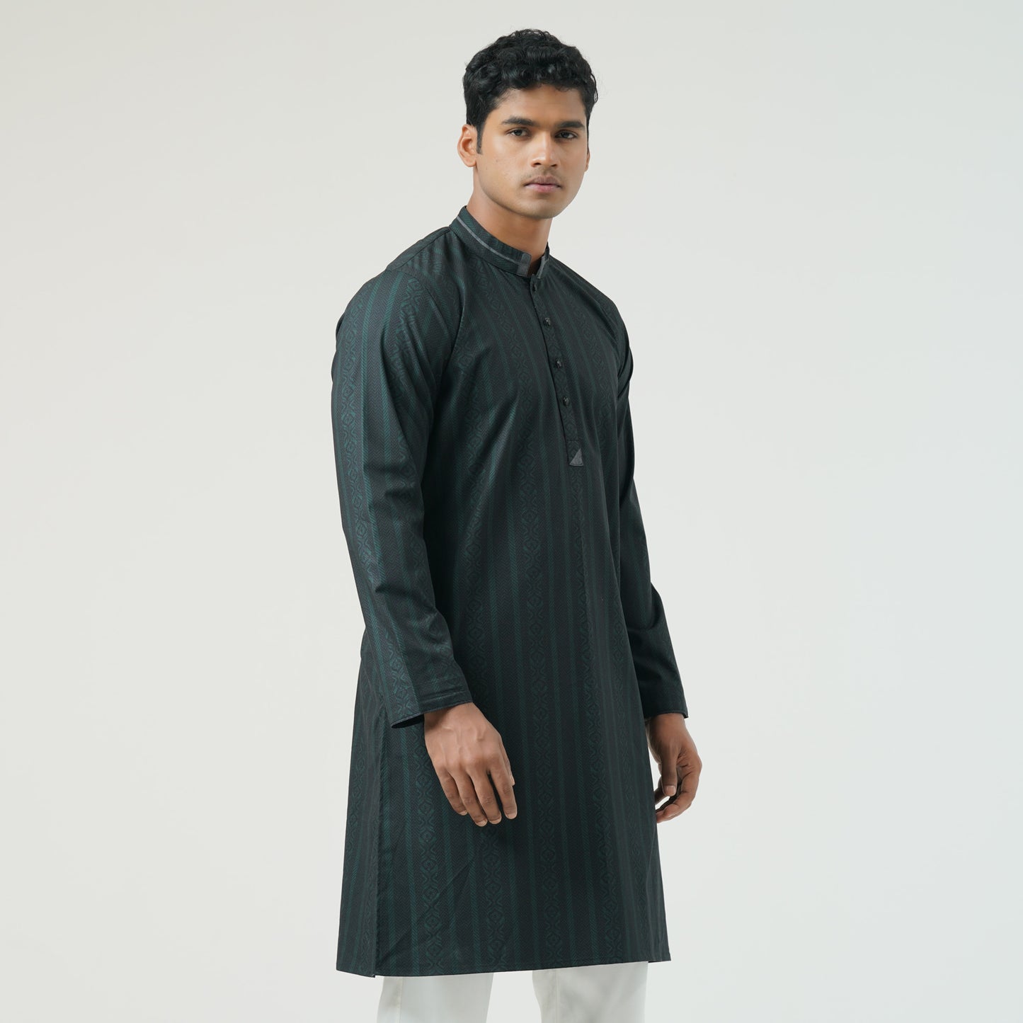 Mens Green Black Panjabi