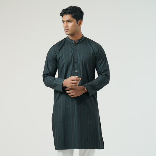 Mens Green Black Panjabi