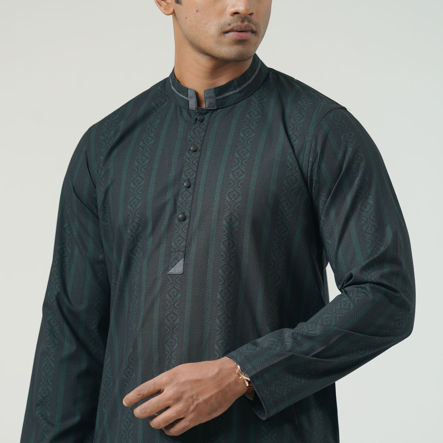 Mens Green Black Panjabi