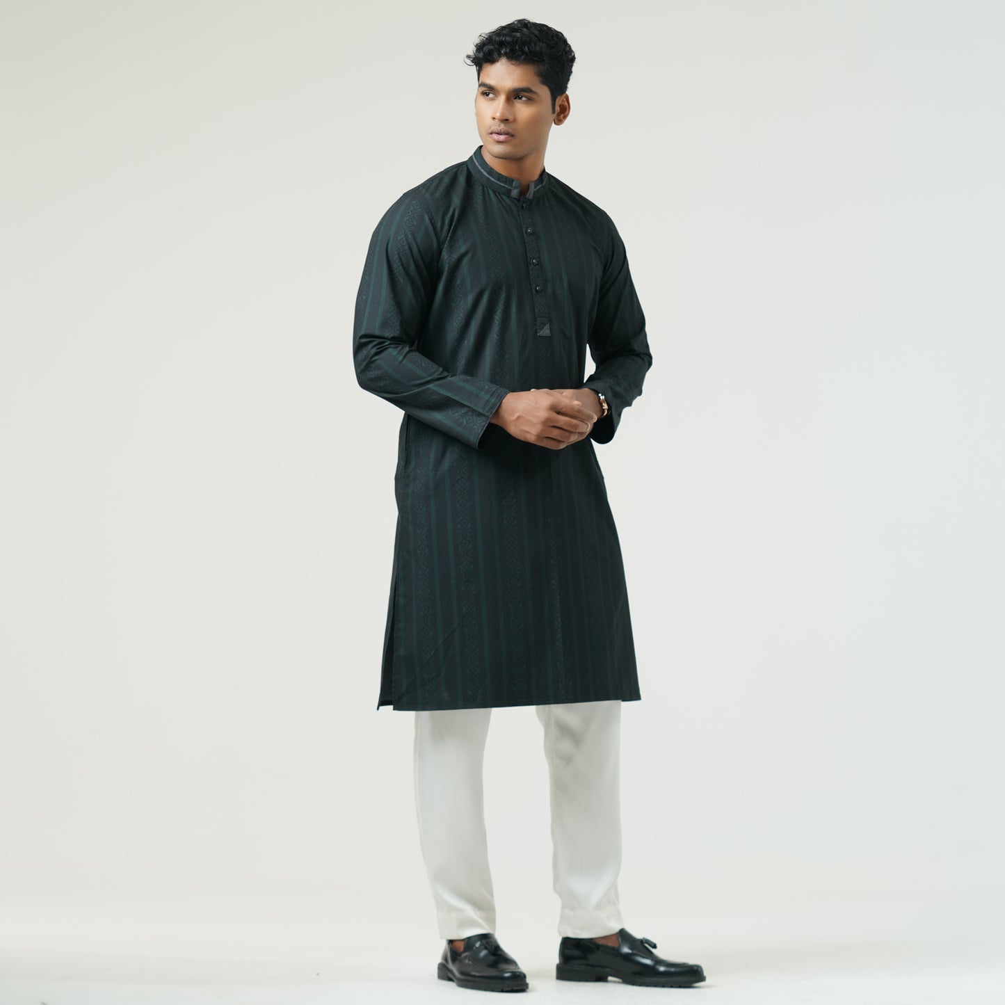 Mens Green Black Panjabi