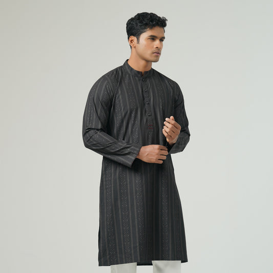 Mens Black Basic Panjabi