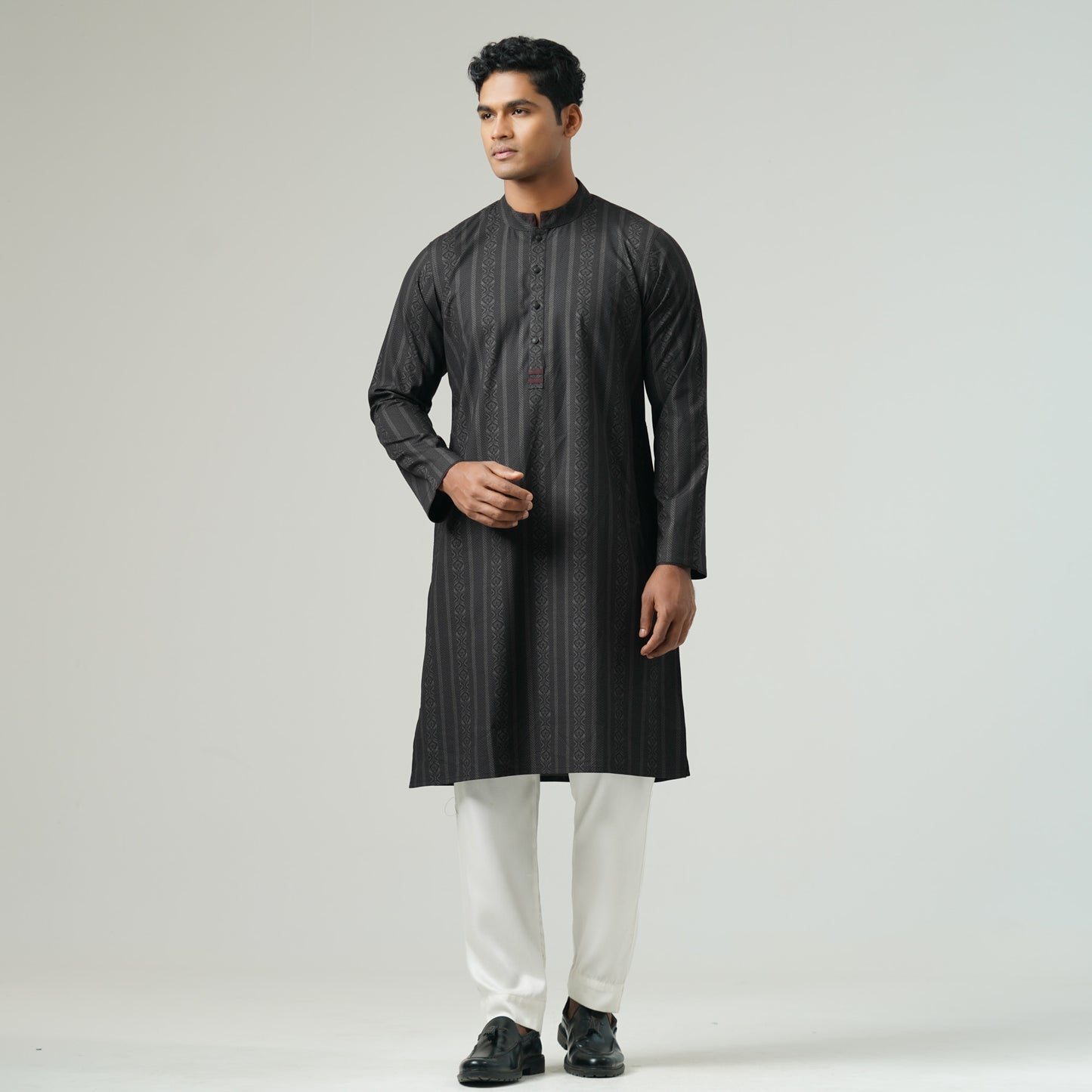 Mens Black Basic Panjabi