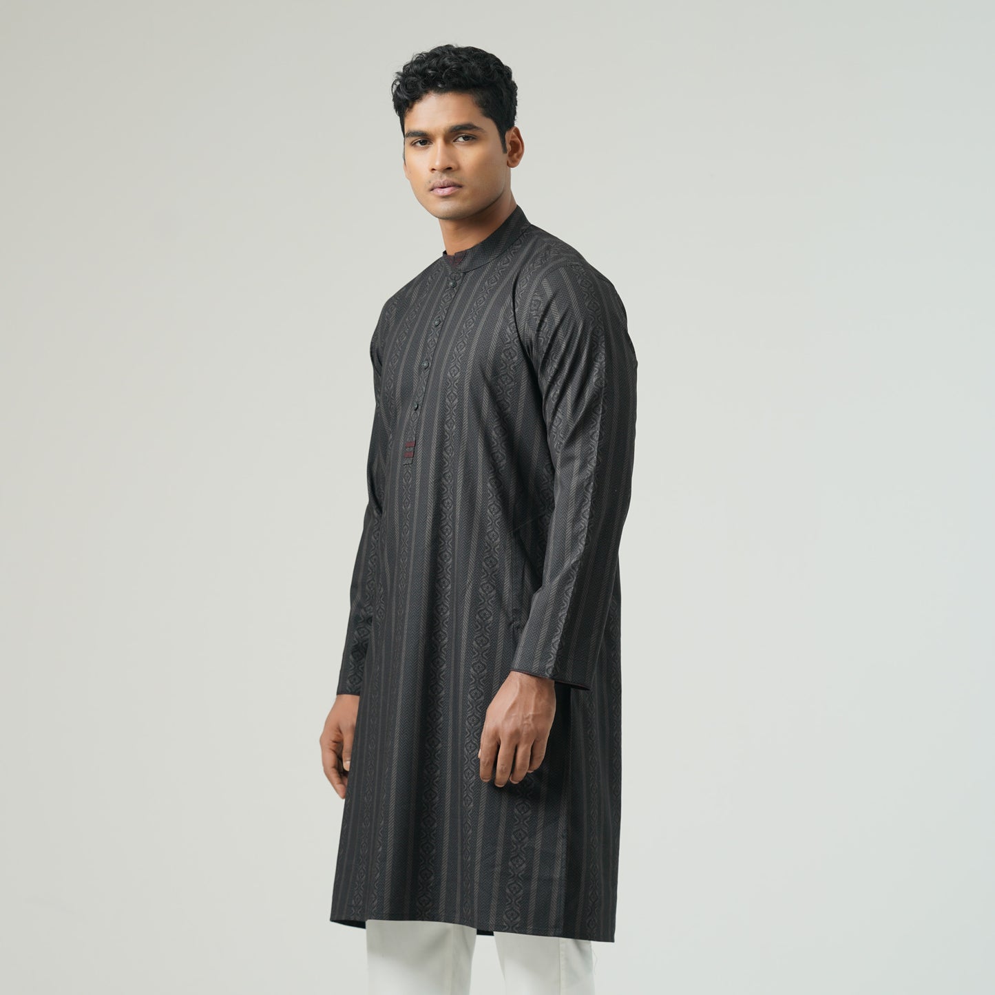 Mens Black Basic Panjabi