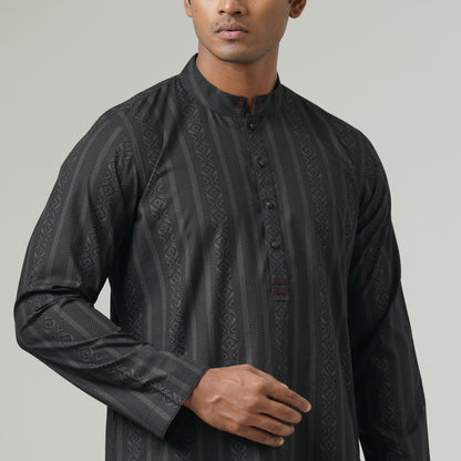 Mens Black Basic Panjabi