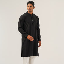 Load image into Gallery viewer, Mens Black Slim Panjabi
