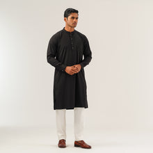 Load image into Gallery viewer, Mens Black Slim Panjabi
