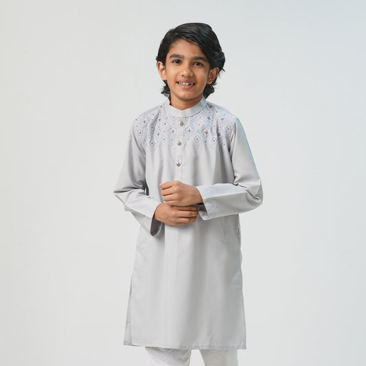 Boys Light Silver Panjabi