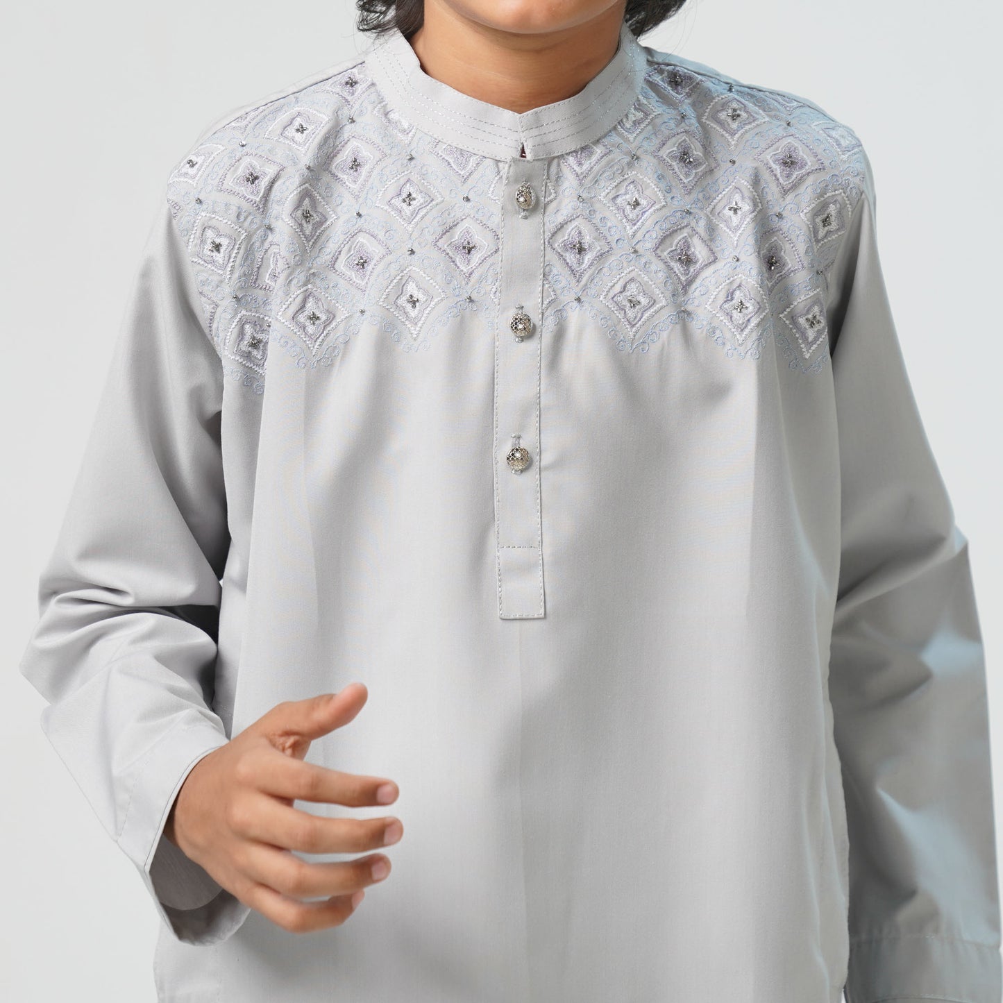 Boys Light Silver Panjabi