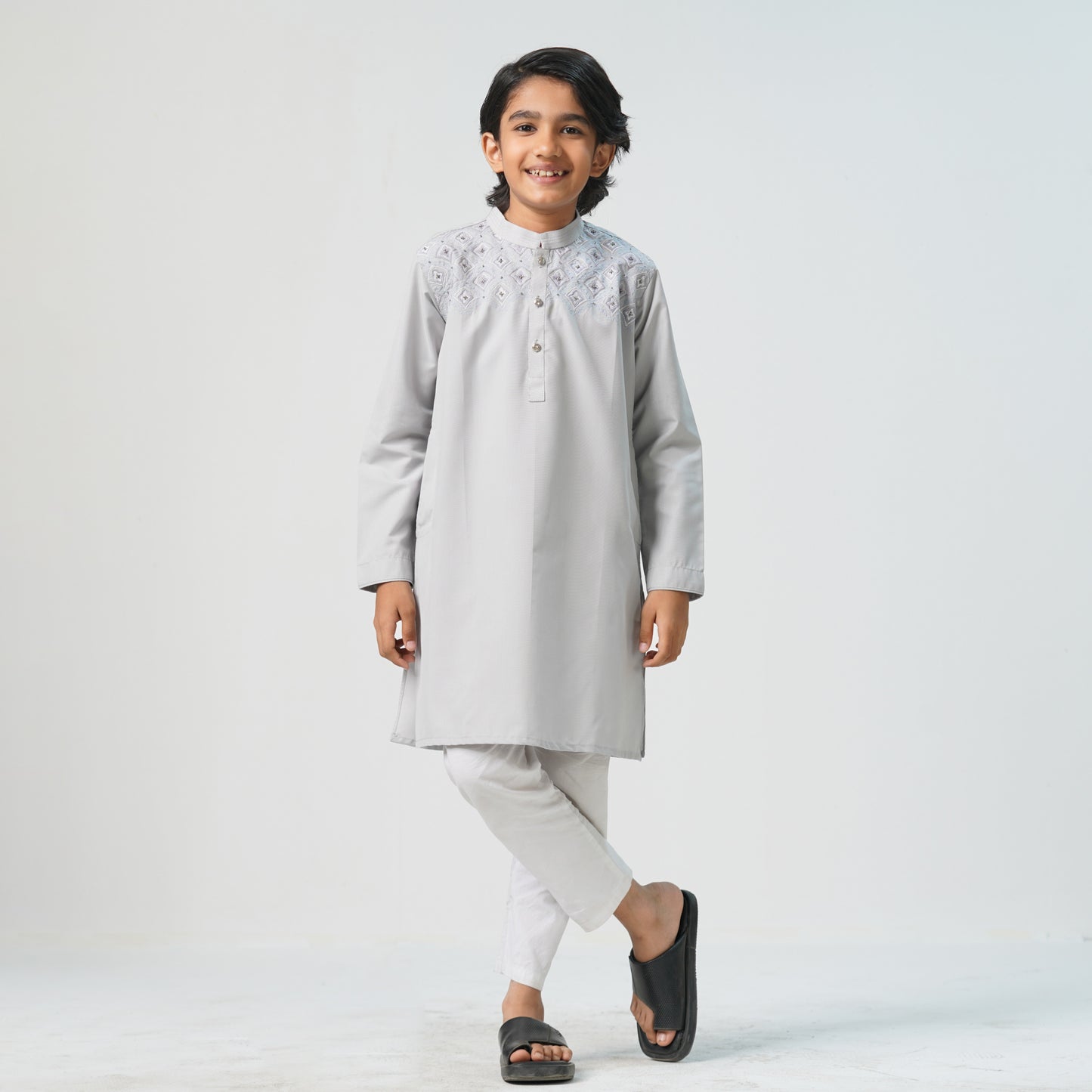 Boys Light Silver Panjabi