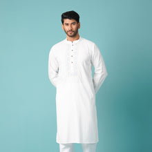 Load image into Gallery viewer, MENS EMBROIDERY PANJABI-WHITE
