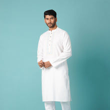 Load image into Gallery viewer, MENS EMBROIDERY PANJABI-WHITE
