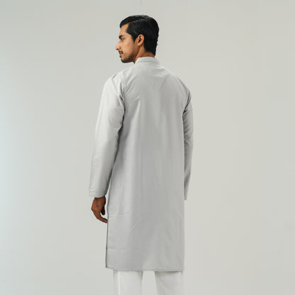 Mens Silver Embroidered Panjabi