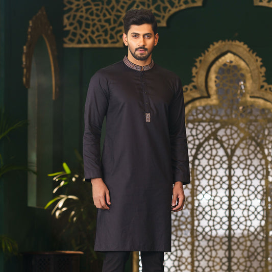 Mens Black Karchupi Panjabi