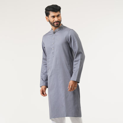 Mens Silver Gray Karchupi Panjabi
