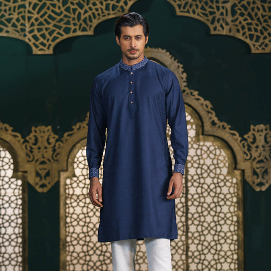 MENS PREMIUM PANJABI-DEEP BLUE