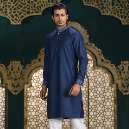 MENS PREMIUM PANJABI-DEEP BLUE