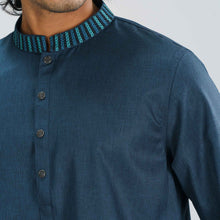 Load image into Gallery viewer, Men&#39;s Dark Teal Premium Panjabi
