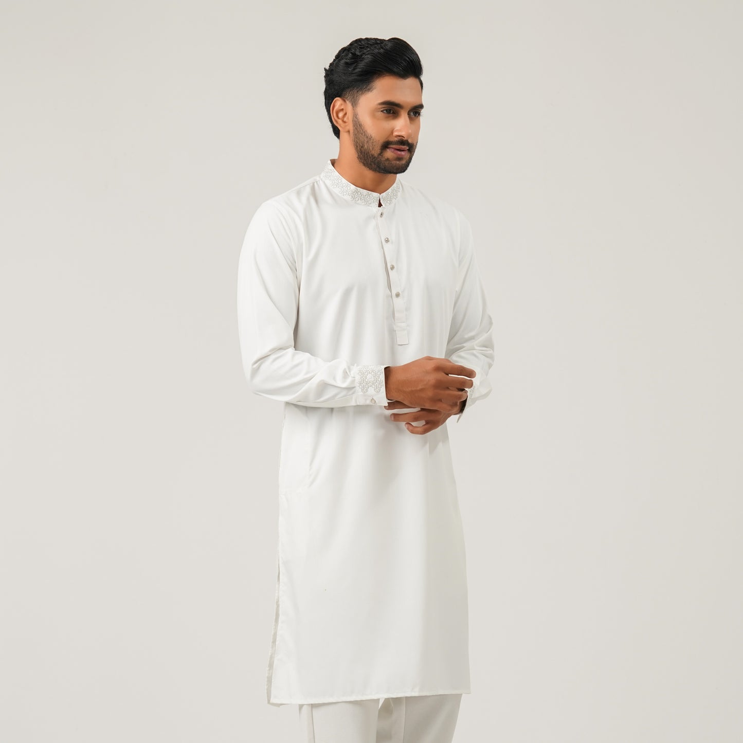 Mens White Premium Panjabi