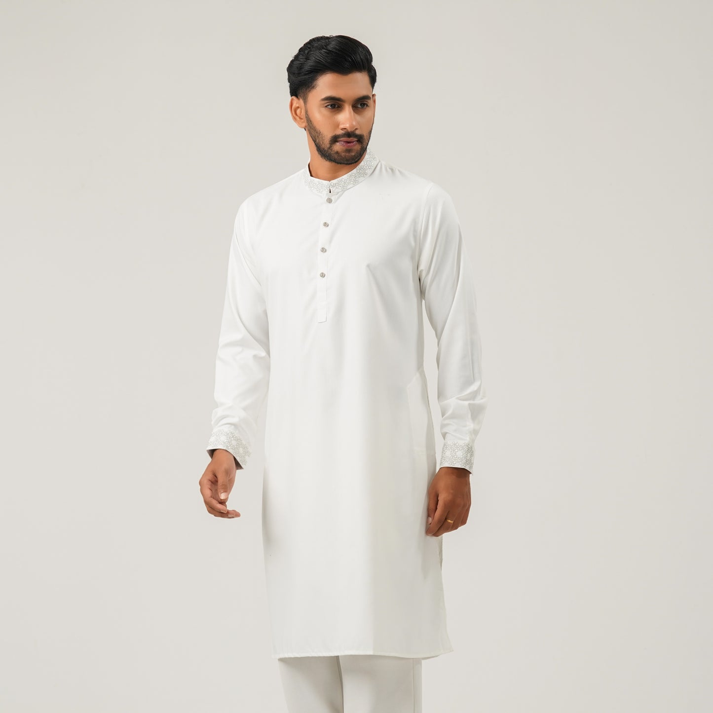 Mens White Premium Panjabi