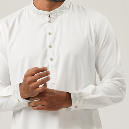 Mens White Premium Panjabi