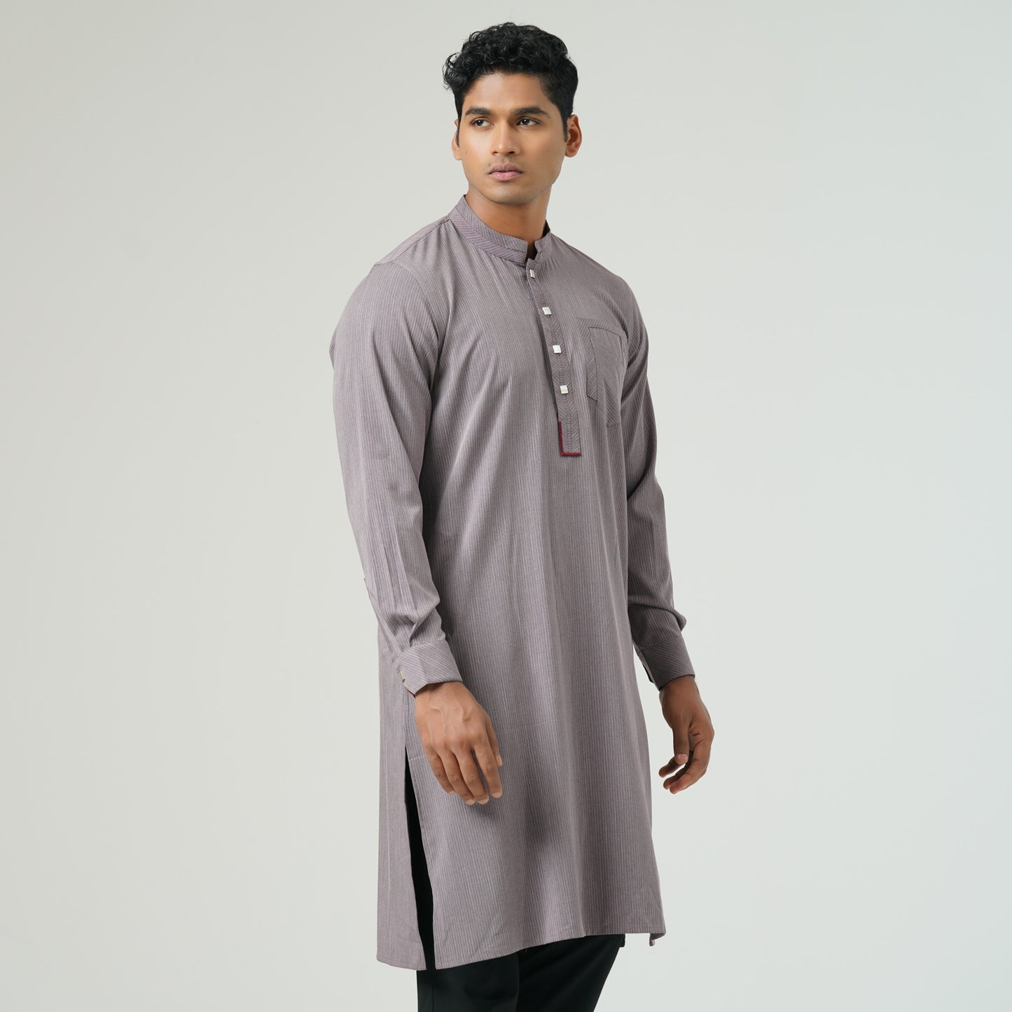 Mens Grey Mauve Premium Panjabi