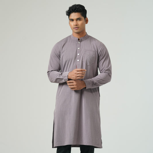 Mens Grey Mauve Premium Panjabi