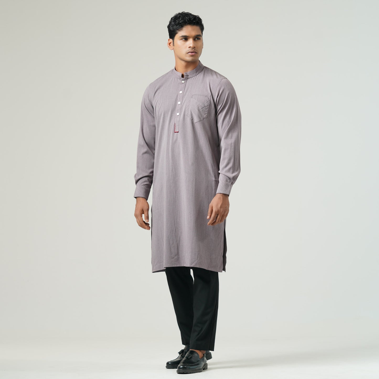 Mens Grey Mauve Premium Panjabi