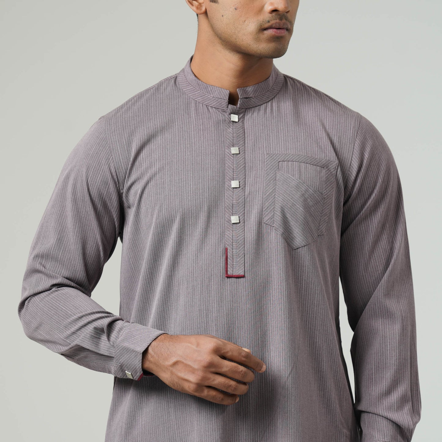 Mens Grey Mauve Premium Panjabi