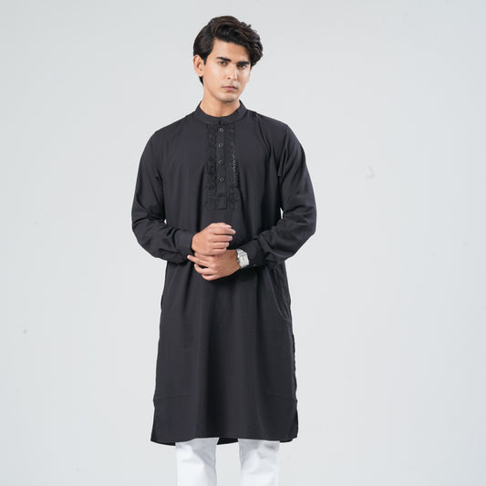 Men’s Premium Blended Black Panjabi