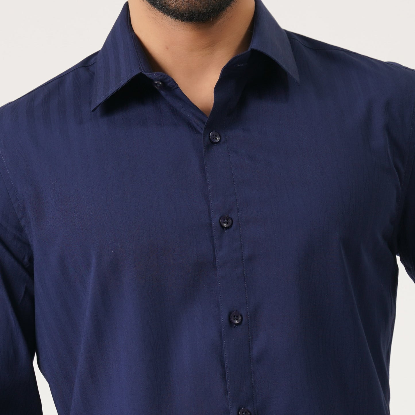 Mens Navy Blue Semi Formal Shirt