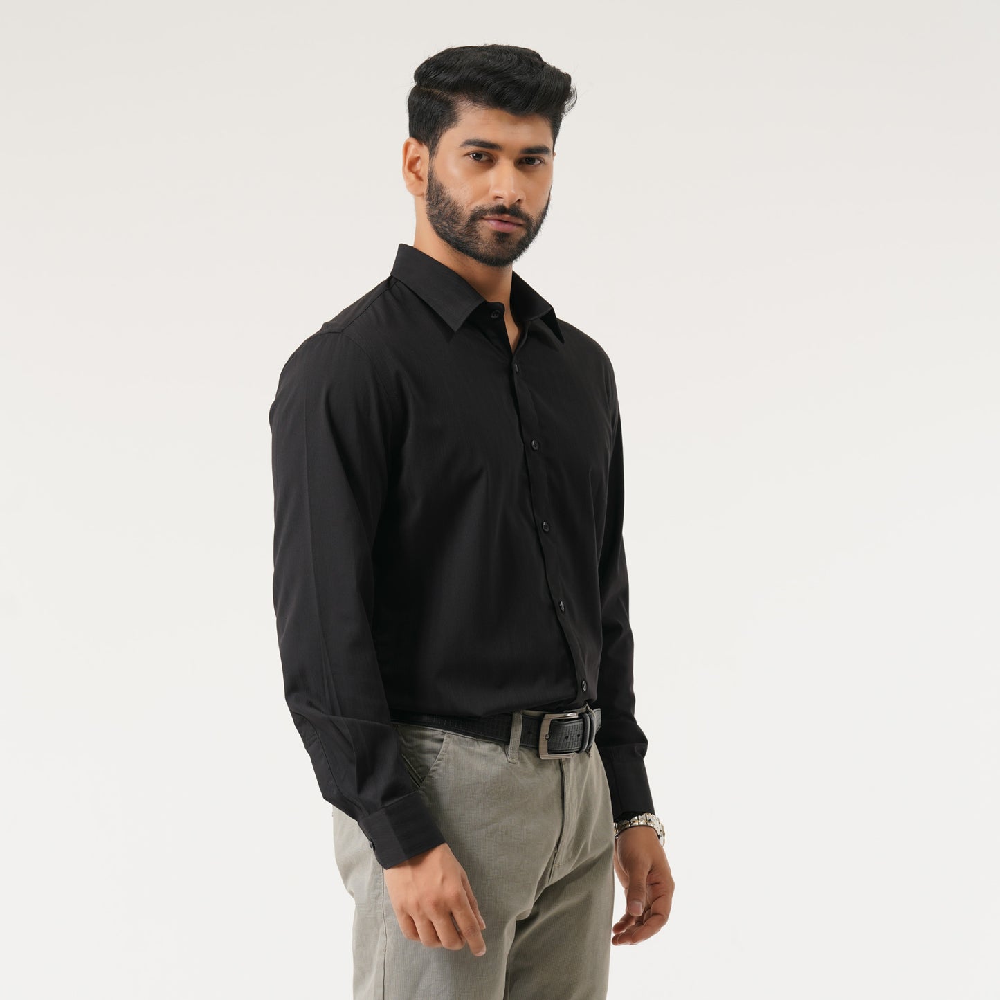 Mens Black Semi Formal Shirt