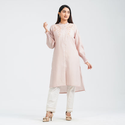 Women’s Peach Embroidered Two Piece Set