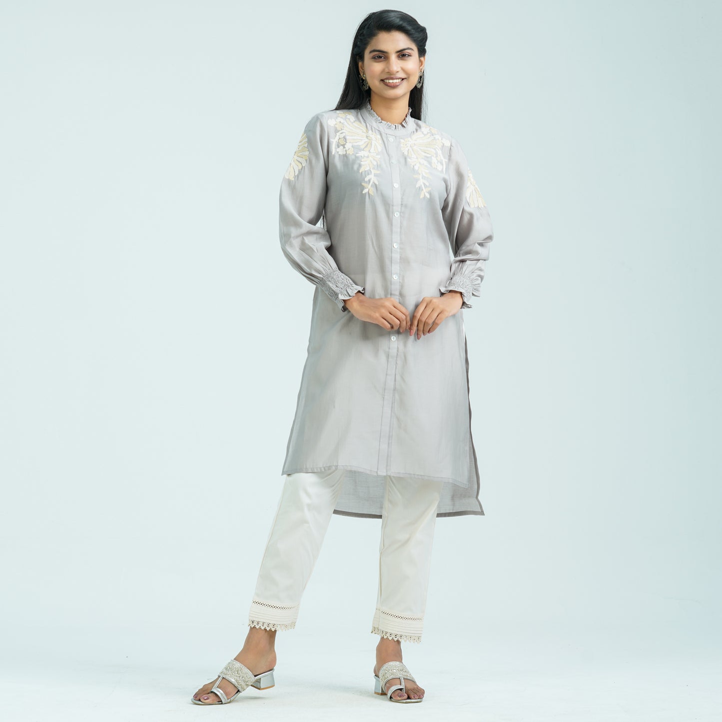 Women’s Ash Embroidered Two Piece Set