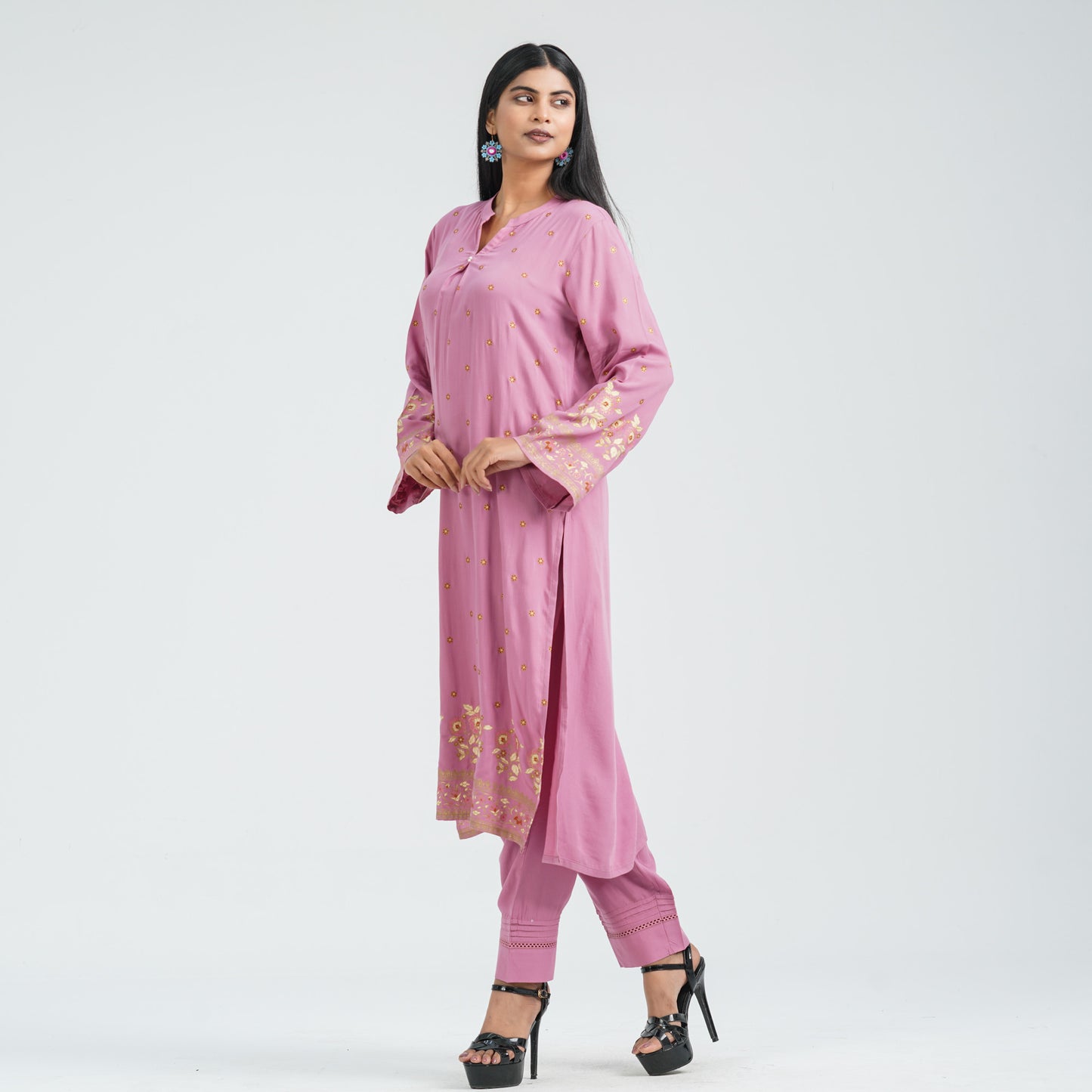 Women’s Pink Blended Fabric Two Piece