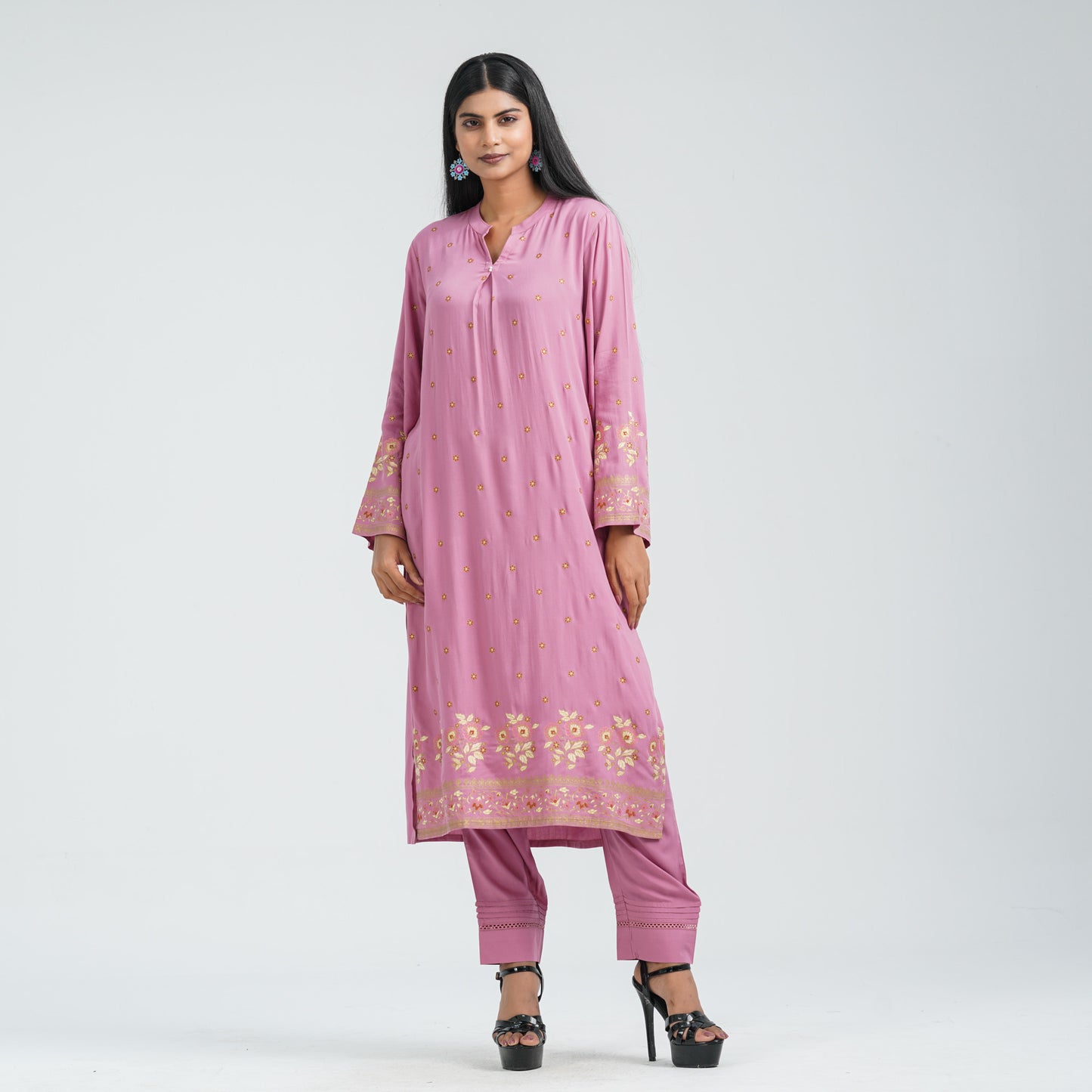 Women’s Pink Blended Fabric Two Piece