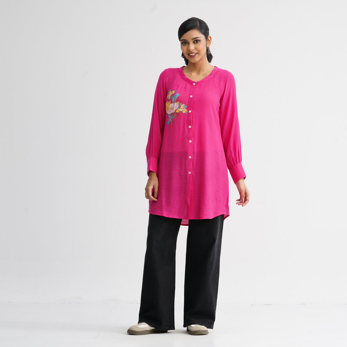 Women’s Pink Embroidered Top