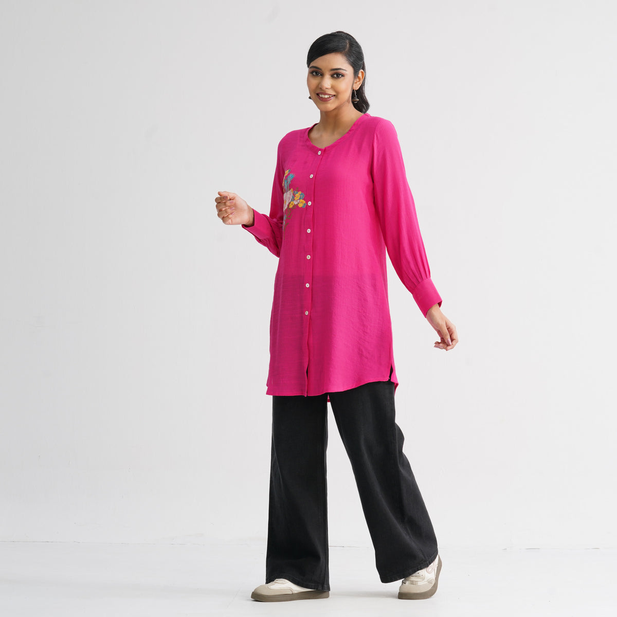 Women’s Pink Embroidered Top