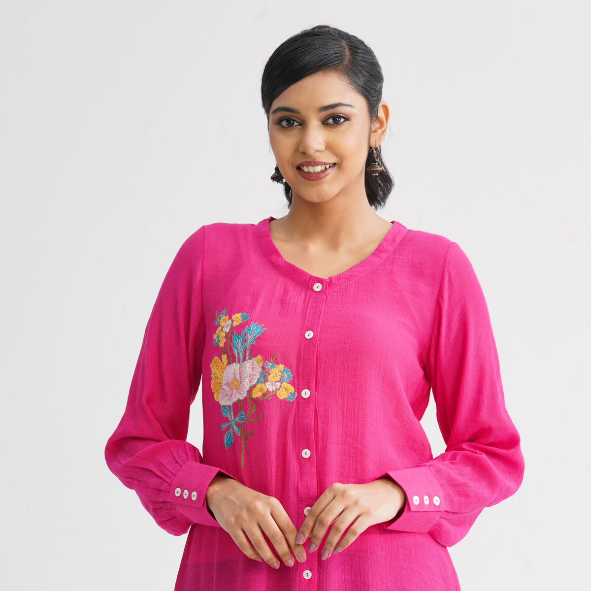 Women’s Pink Embroidered Top
