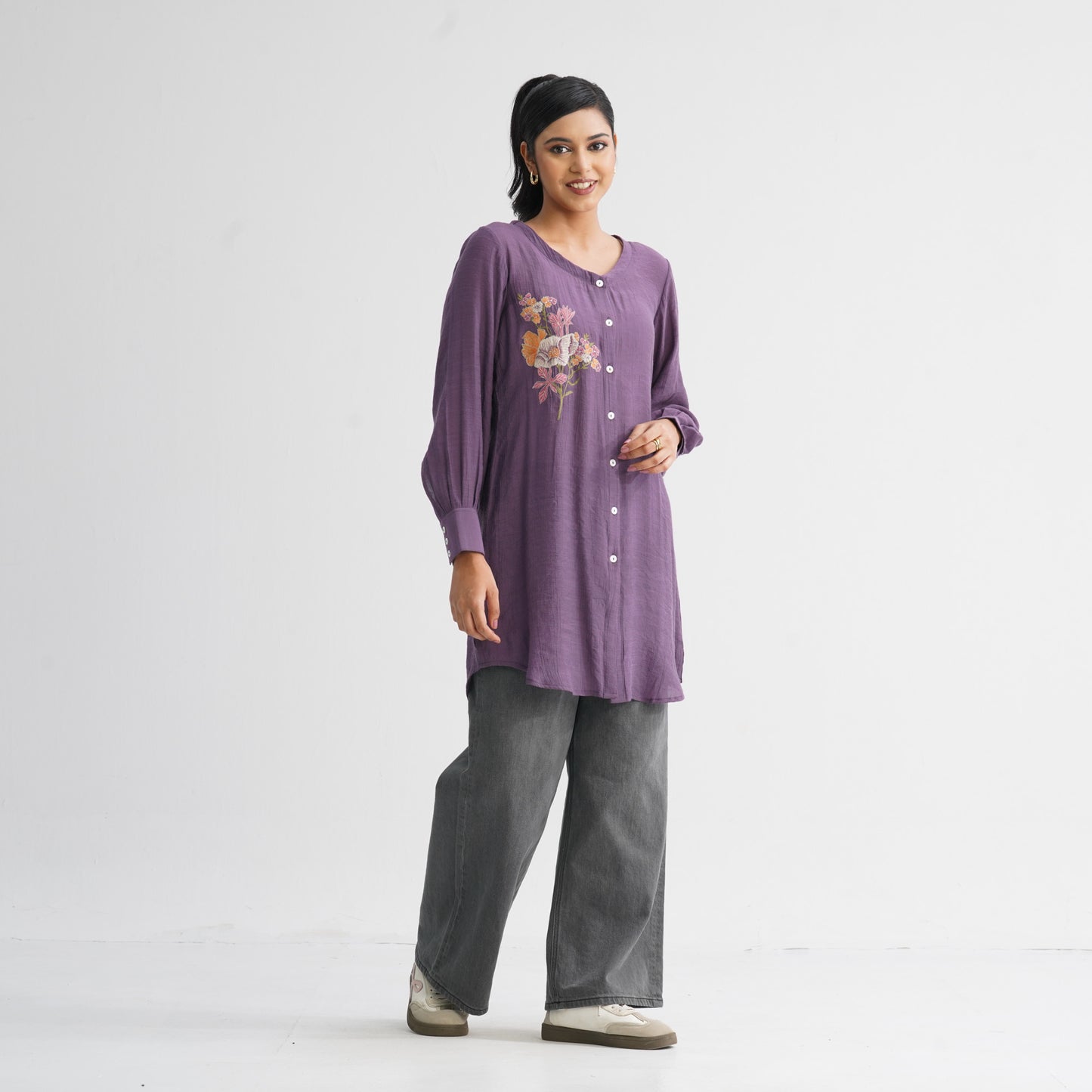 Women’s Levender Embroidered Top